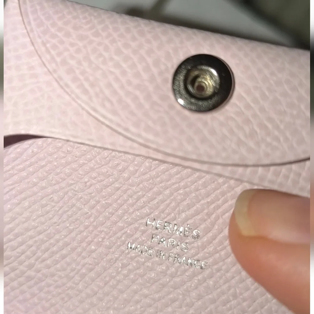 Hermes Bastia Change Purse In Epsom Calfskin Leather Mauve Pale